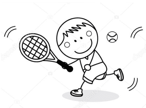 Baby Play Badminton Image For Kids Coloring Page