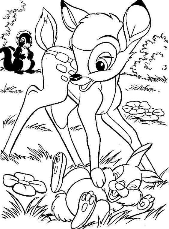 Badgers In The Flowers Image For Kids Coloring Page