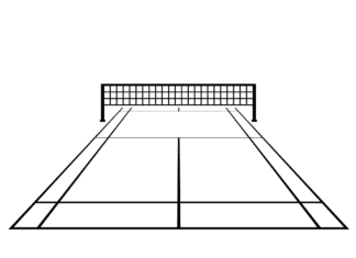 Badminton Court Image For Kids Coloring Page
