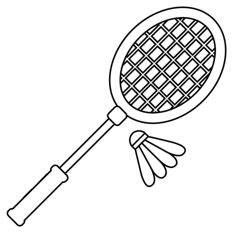 Badminton Emoji For Children Coloring Page