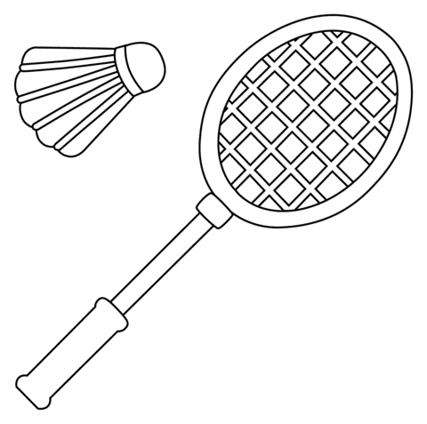 Badminton Emoji For Kids Coloring Page