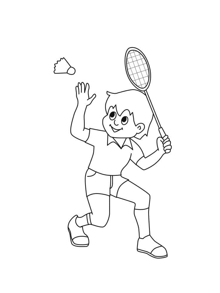Badminton For Children Sheets Coloring Page