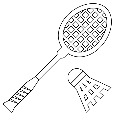 Badminton For Kids Image Coloring Page