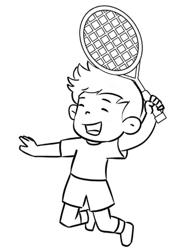Badminton For Kids Picture Coloring Page