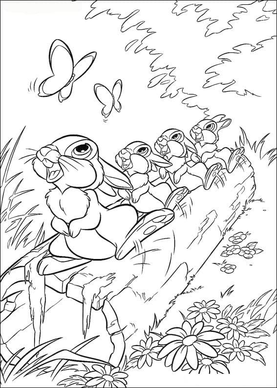 Bambi And Faline Image For Children Coloring Page