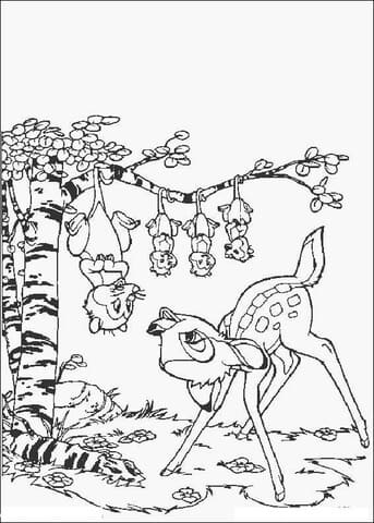Bambi And His Friends Image Coloring Page