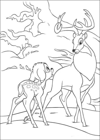 Bambi Asks Roe Coloring Page