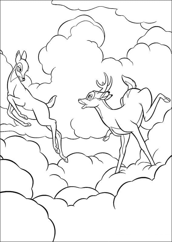 Bambi Cute Coloring Page