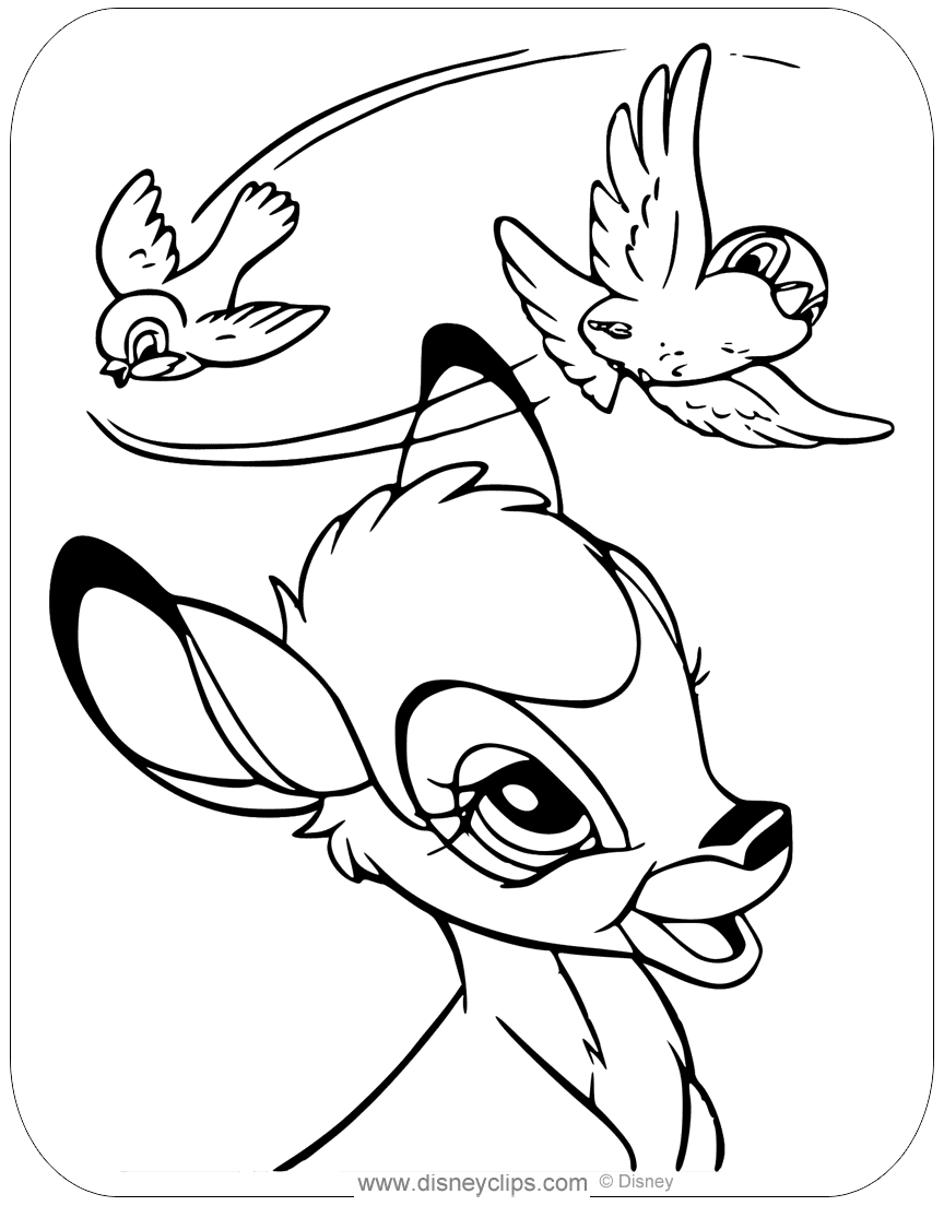 Bambi Drawing Printable Coloring Page