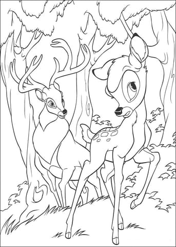 Bambi Hears Something Image Coloring Page