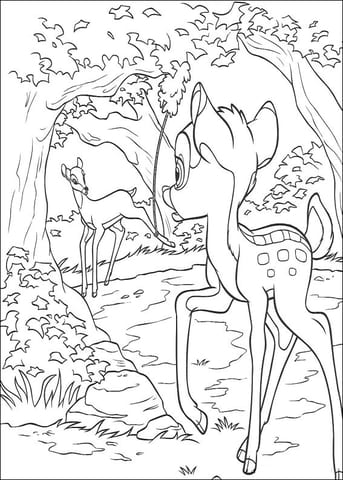 Bambi Meets His Mom Image Coloring Page