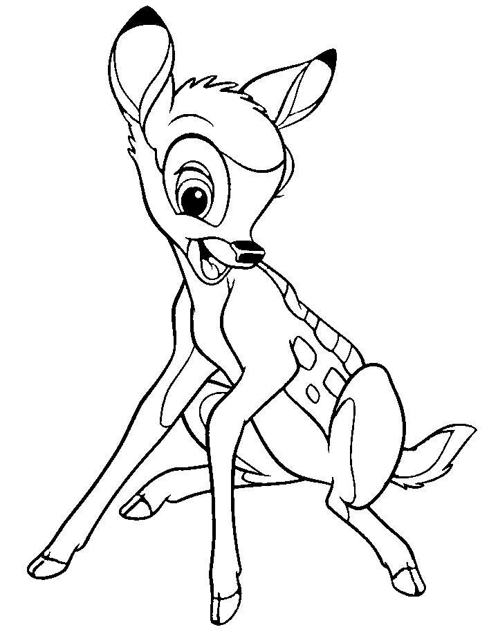 Bambi Of Kids Coloring Page