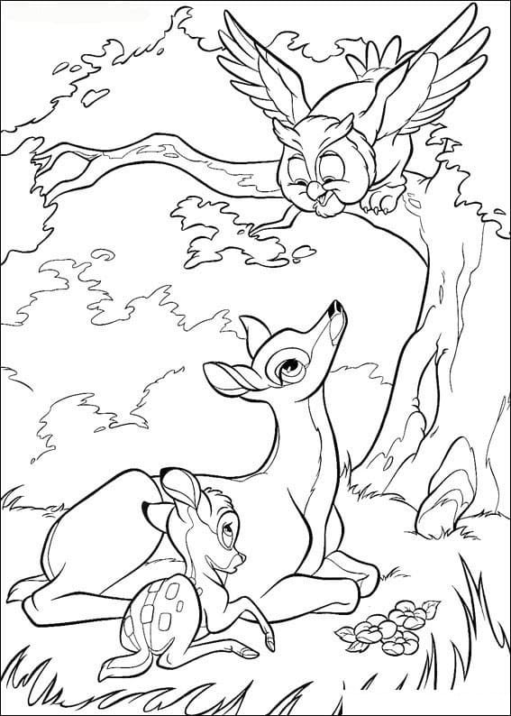 Bambi And Friend Coloring Page