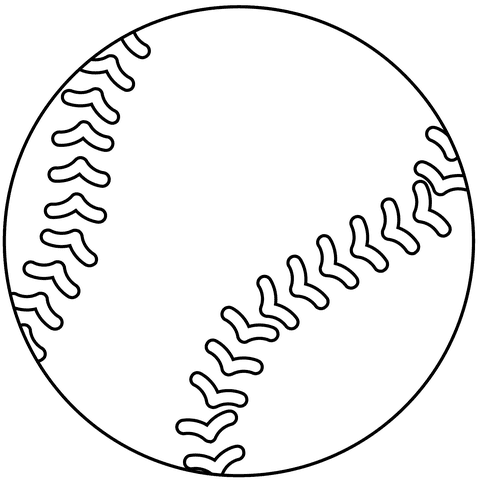 Baseball Ball Emoji Coloring Page