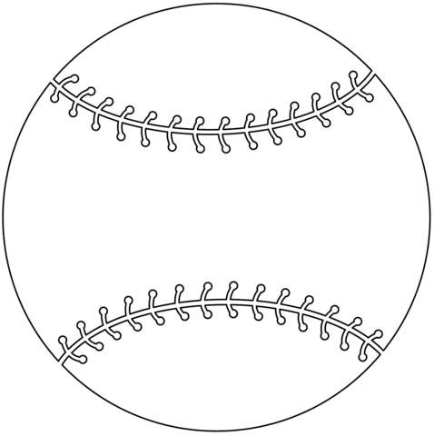 Baseball Ball Printable Coloring Page