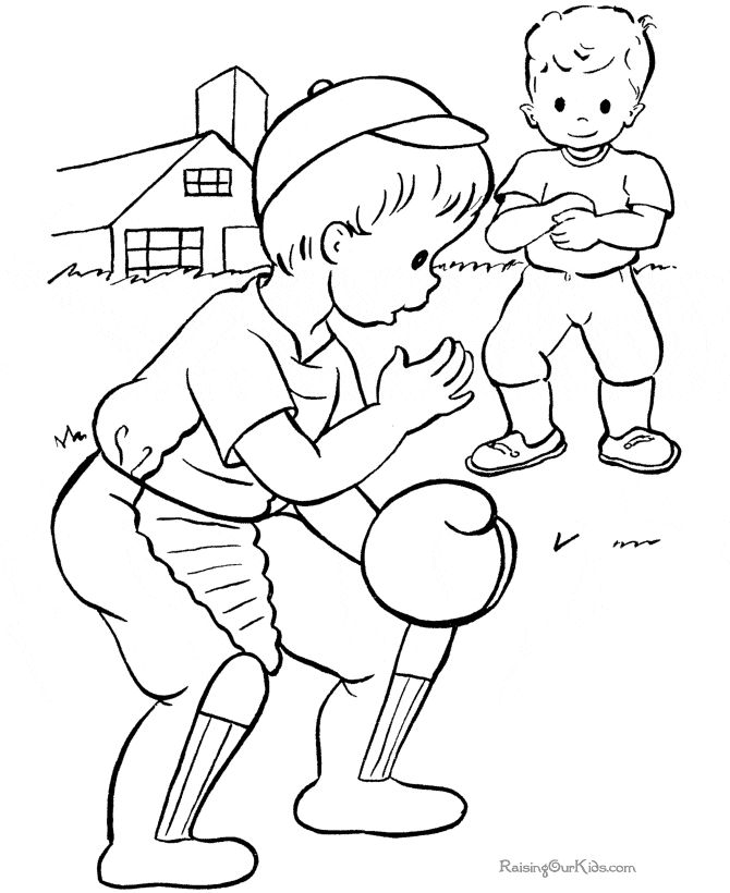 Baseball Coloring Image For Kids Coloring Page
