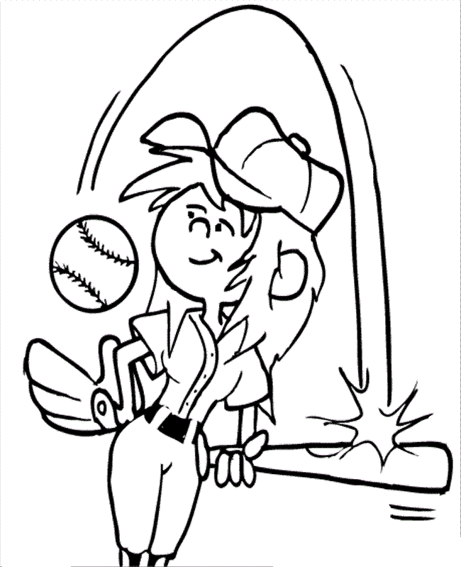 Baseball Coloring Picture For Kids