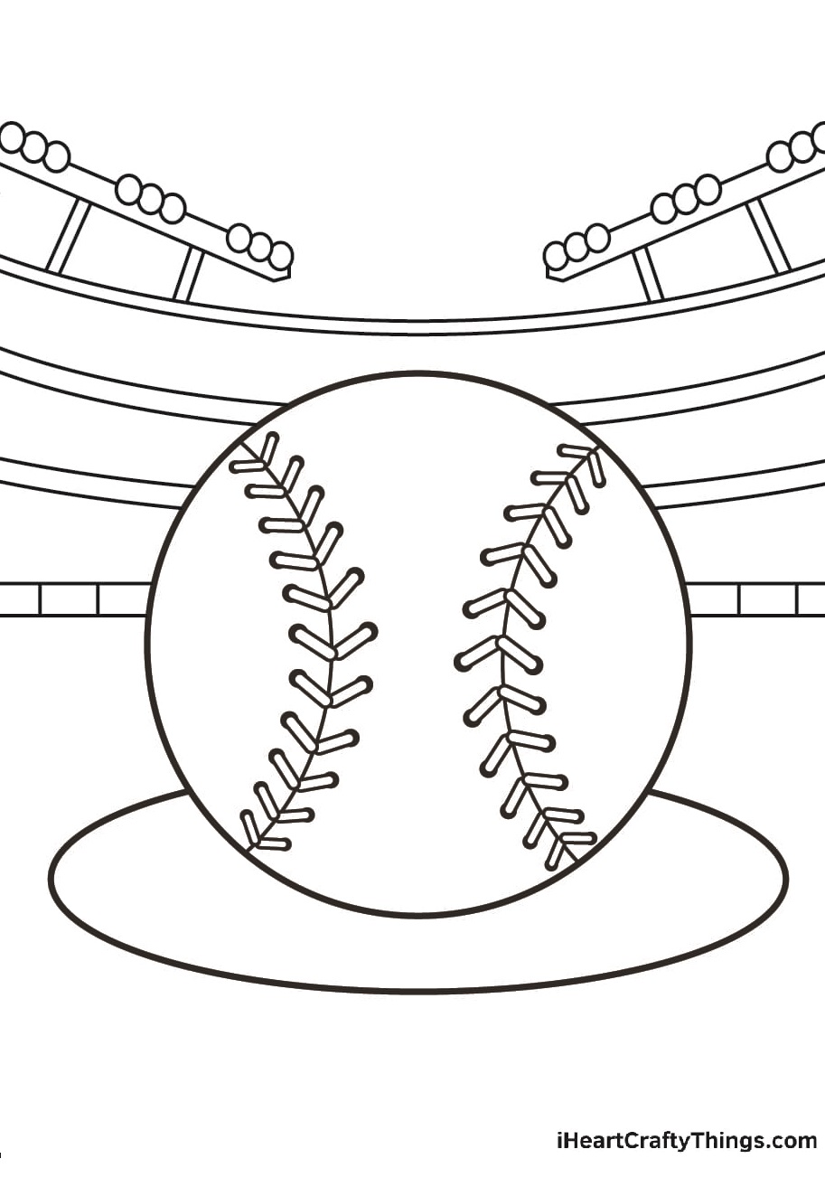 Baseball Cute Picture Coloring Page