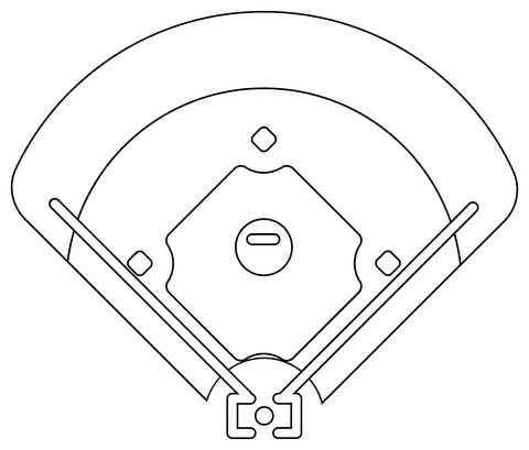 Baseball Diamond Image For Children Coloring Page
