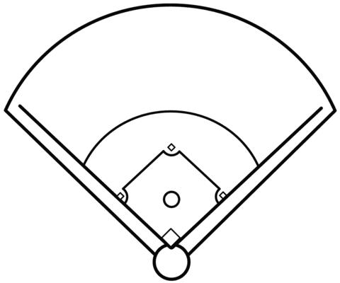 Baseball Diamond Picture Coloring Page