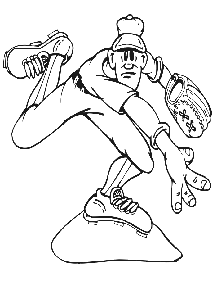 Baseball For Children Coloring Page