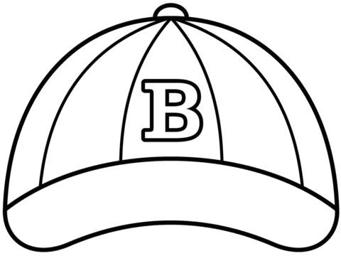Baseball Hat Image For Children Coloring Page
