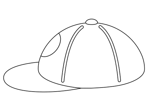 Baseball Hat Image For Kids Coloring Page