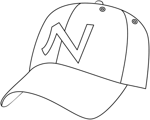 Baseball Hat Picture Coloring Page