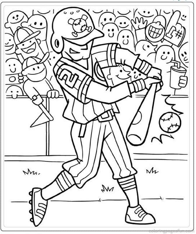Baseball Painting For Kids Coloring Page
