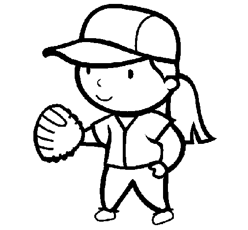 Baseball Player Cute Coloring Page