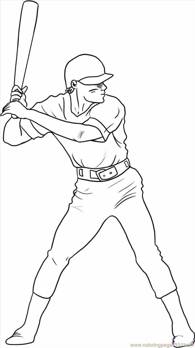 Baseball Player Drawings Coloring Page
