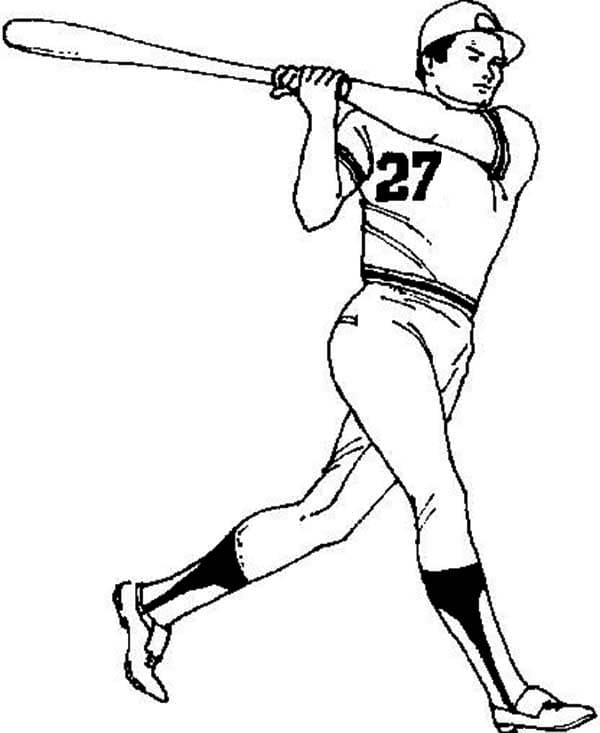 Baseball Player Handsome Coloring Page
