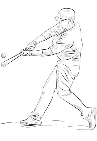 Baseball Player Image Coloring Page