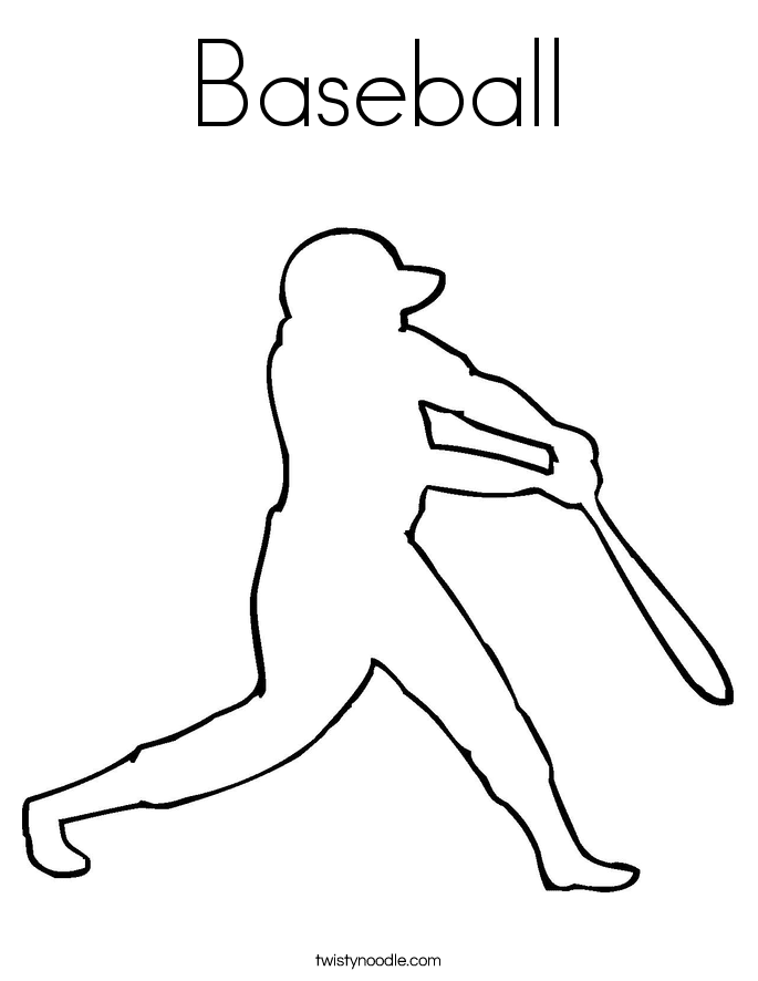 Baseball Player Outline Coloring Page