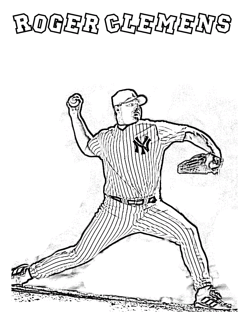 Baseball Player Printable Image Coloring Page