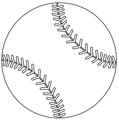 Baseball Stitches For Children Coloring Page