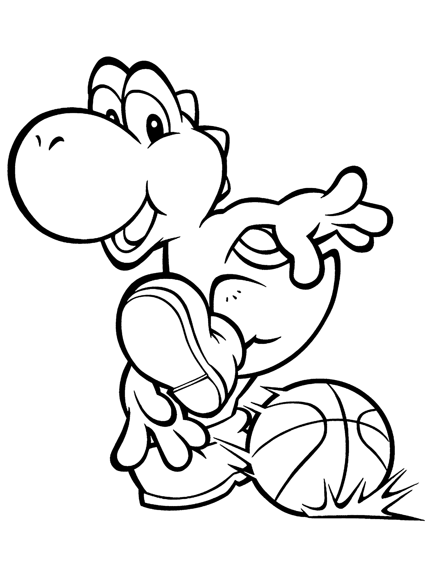 Basket Ball Cute For Children Coloring Page