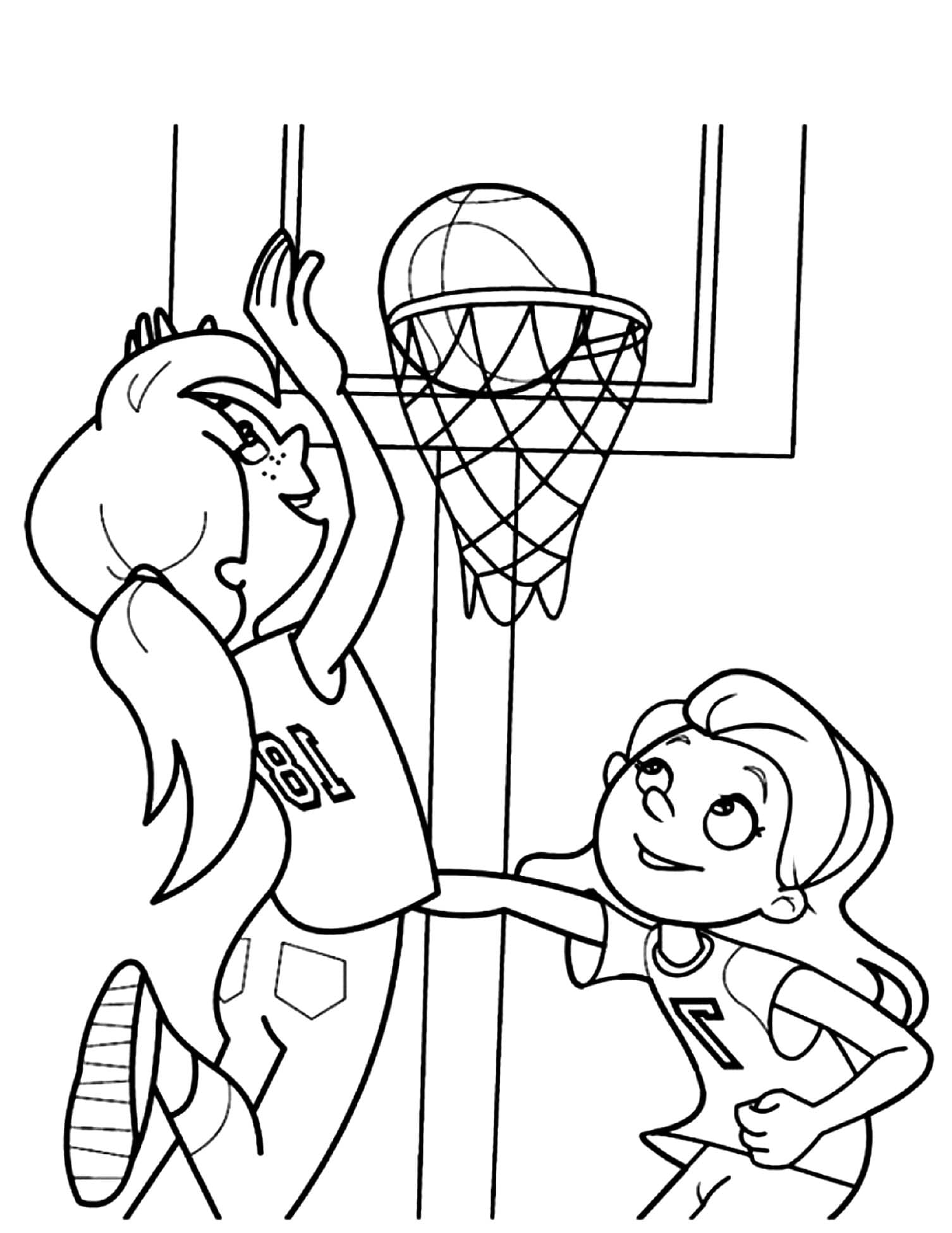 Basketball For Children Coloring Page