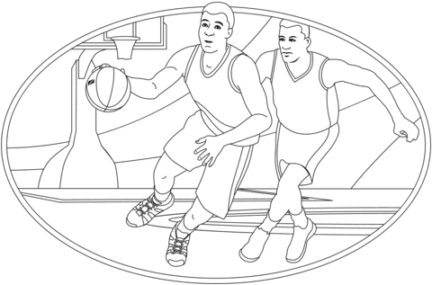 Basketball For Children Coloring Page