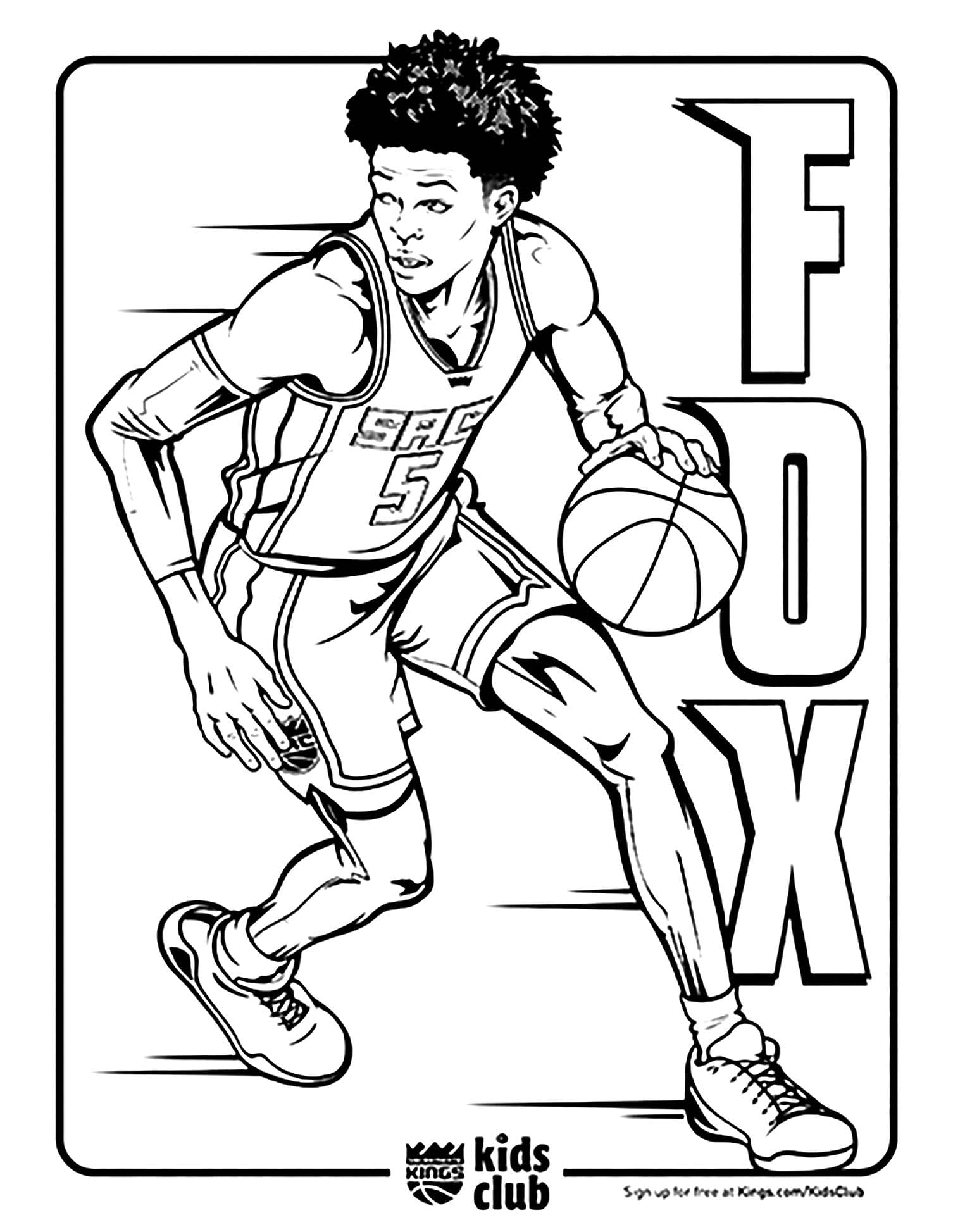 Basketball Free To Color For Children Coloring Page