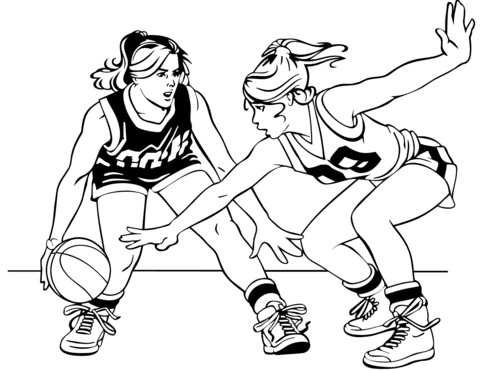 Basketball Girls Coloring Page
