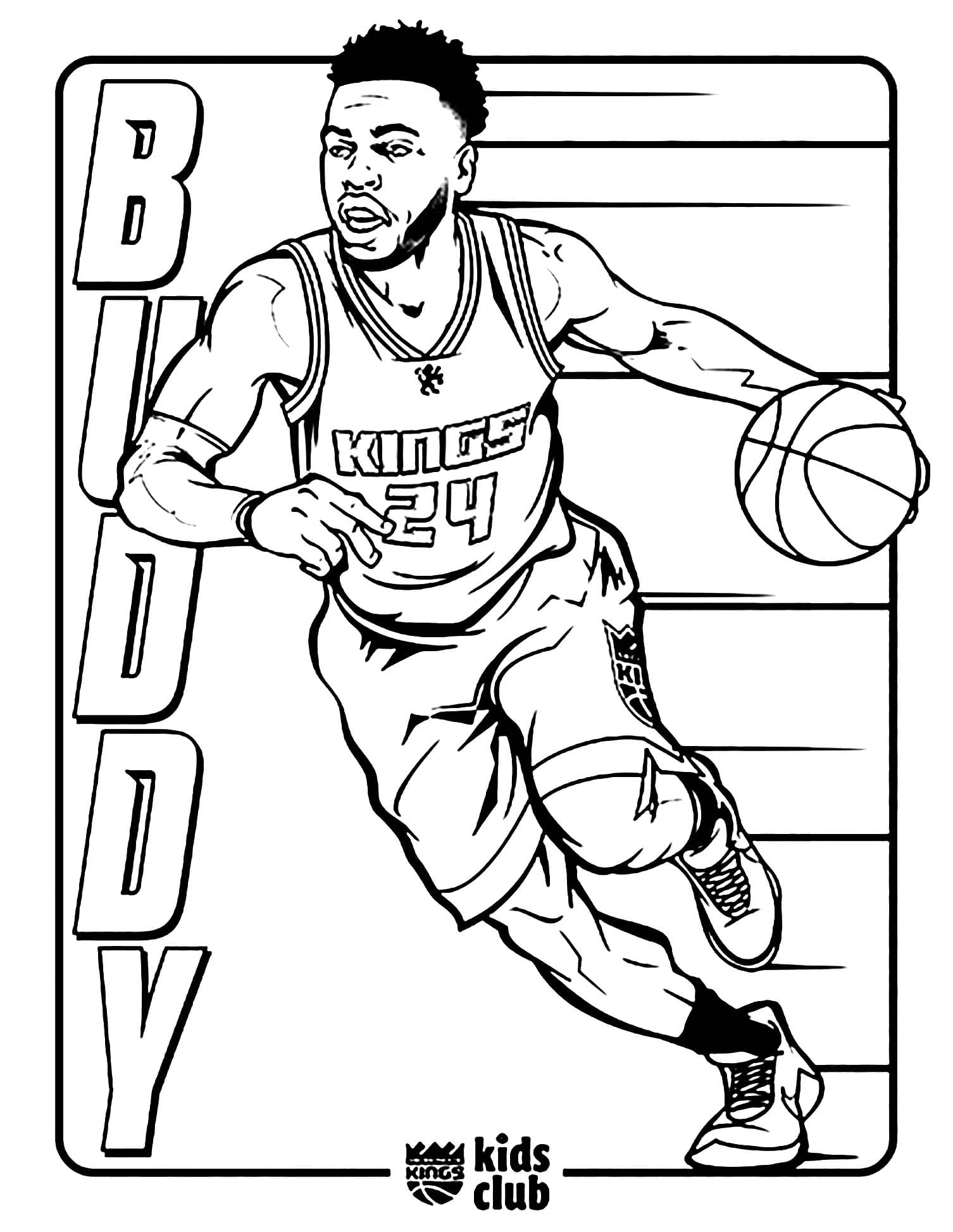 Basketball Picture For Children Coloring Page