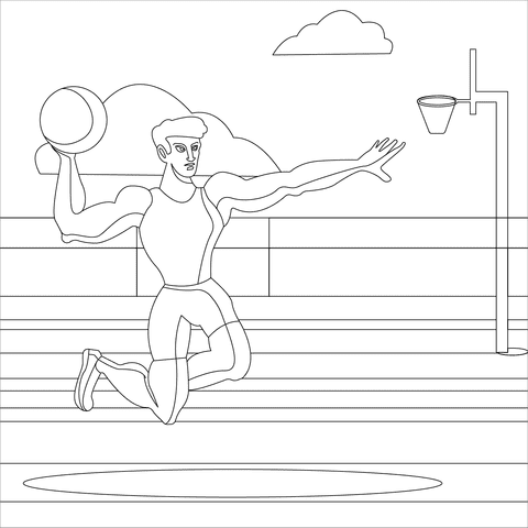 Basketball Picture Coloring Page