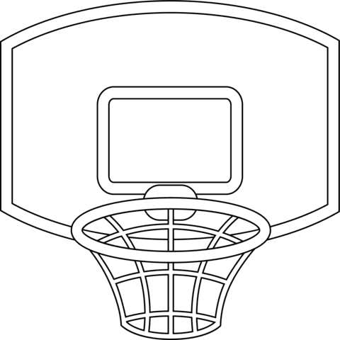 Basketball Rim For Kids Coloring Page