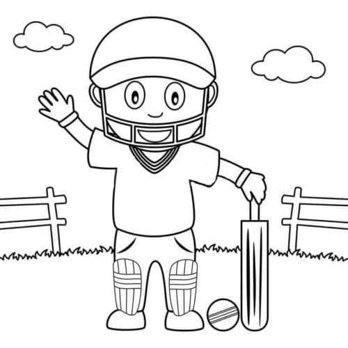 Batsman Wearing A Helmet Image For Children
