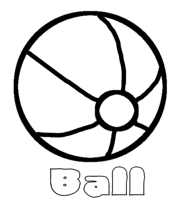 Beach Ball Drawing Coloring Page