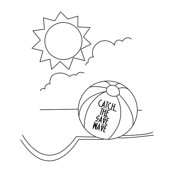 Beach Ball For Children Image Coloring Page
