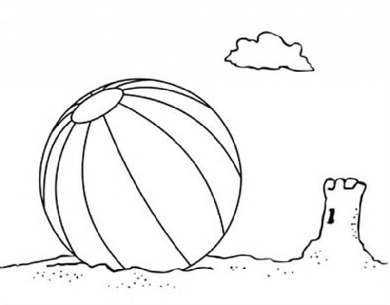 Beach Ball For Kids Image Coloring Page