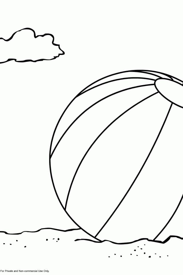 Beach Ball For Kids Picture Coloring Page