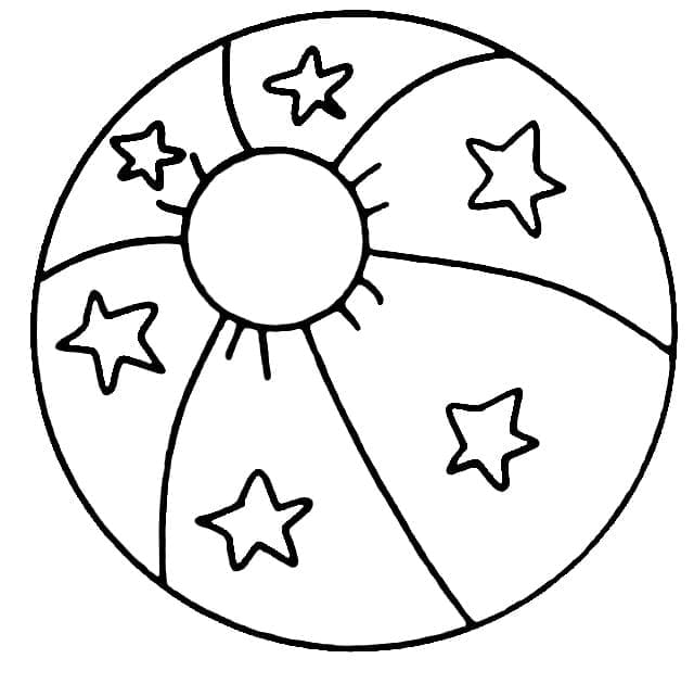 Beach Ball For Kids Coloring Page